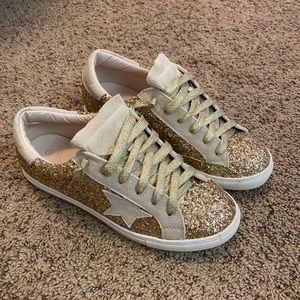 Gold Glitter Golden Goose Dupe Sneaker